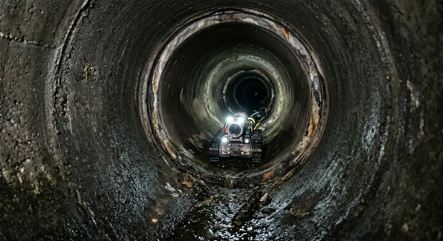 Robotic sewer camera inspecting pipe interior for Drain Snake Service in Omak